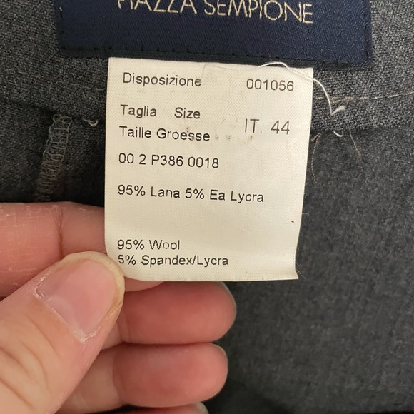 Piazza Sempione Wool Blend Gray Dress Pants EU 44 | Italian Designer Workwear - Picture 3 of 6
